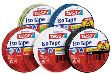 Tesa, Ruban isolant, Iso tape, 19mmx20m, noir, 56190-00008-22