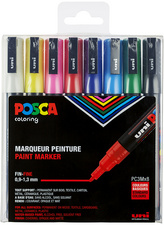 Pochette de 16 marqueurs pointe large conique PC-7M POSCA couleurs assorties